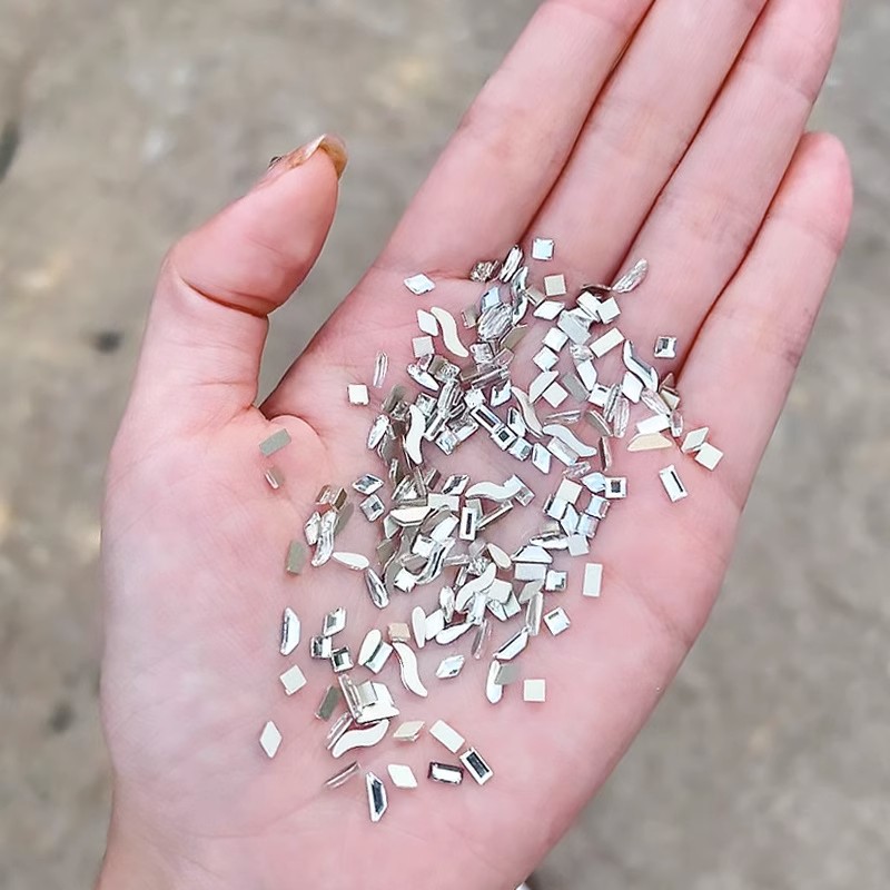 Nail art irregular-shaped diamonds, flat-bottomed non-dropping small diamond jewelry, mixed small flat-bottomed diamonds, a whole batch of dazzling nail art jewelry fragments pic 27