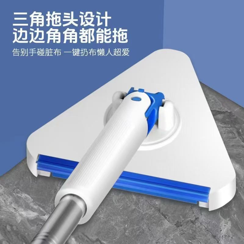 三角洗脸巾夹拖把加长杆自动夹纸家用万能型静电除尘洗脸巾专用详情3