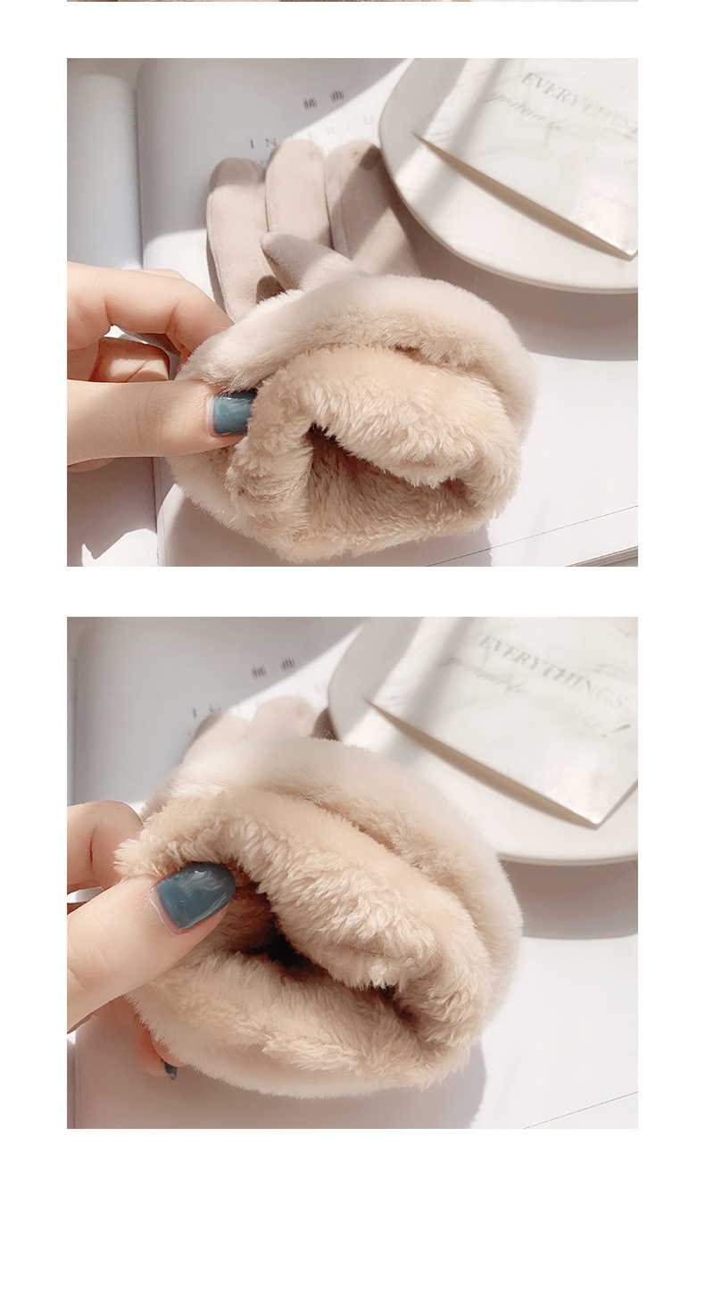 For women, winter gloves are thickened with fleece for warmth and touch screens. They are cotton gloves for driving, cycling and skiing. For women, autumn and winter gloves are made of faux cashmere pic 12