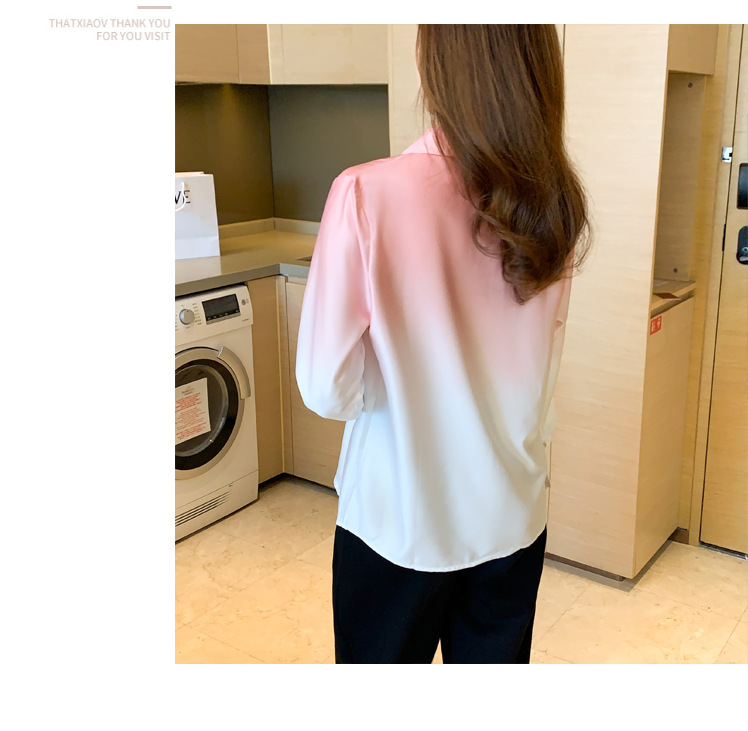 2024秋新款设计感渐变衬衣个性长袖气质百搭宽松显瘦时尚女式衬衫详情21