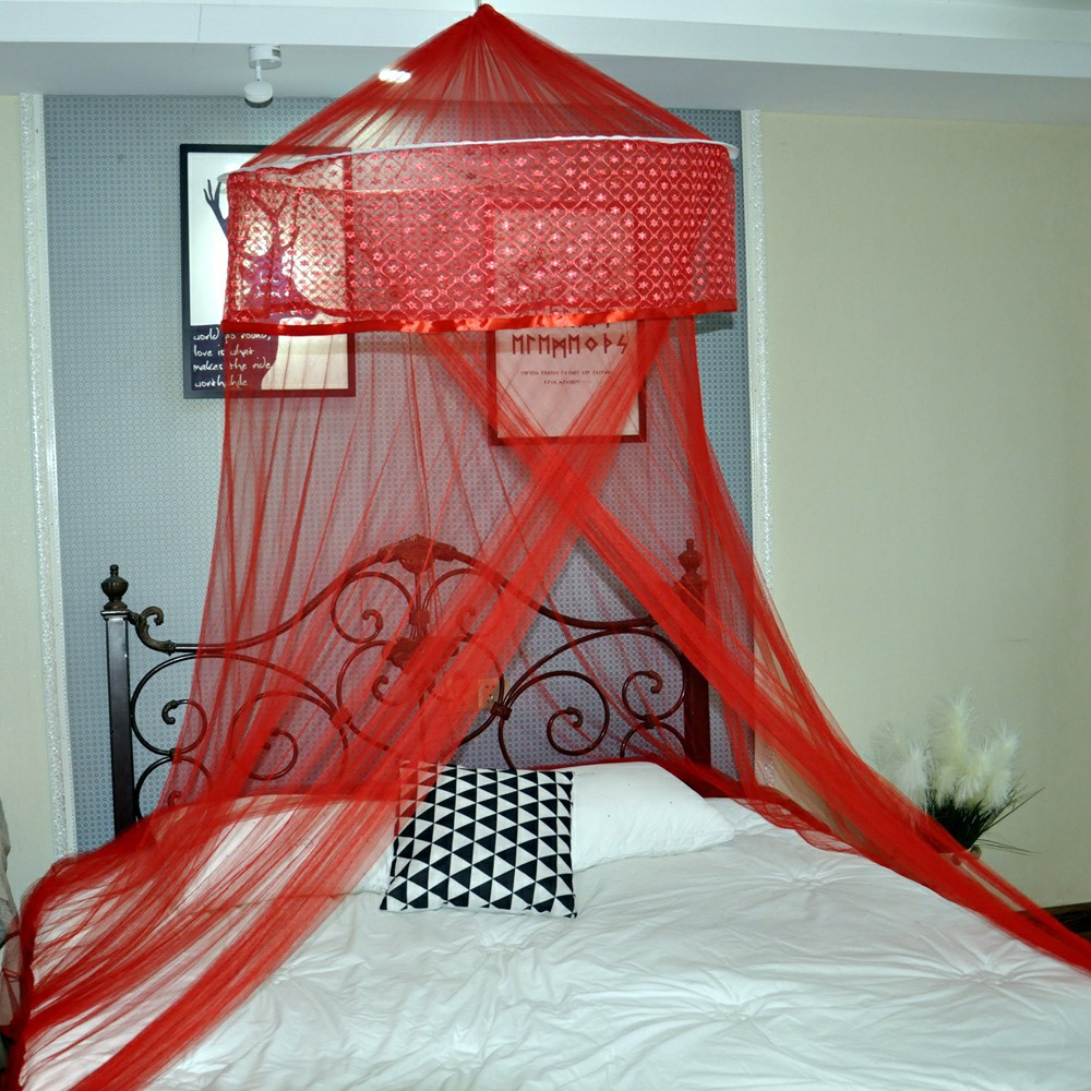 大圆顶蕾丝花边蚊帐 吊挂吊顶外贸公主蚊帐07详情4