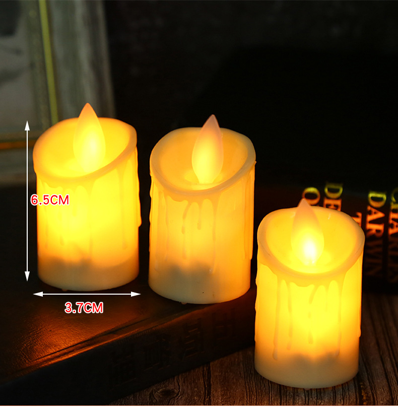 Simulated candle swaying, shaking, slanting mouth, tears, LED electronic candle light, bar, wedding, restaurant guiding lighting pic 3