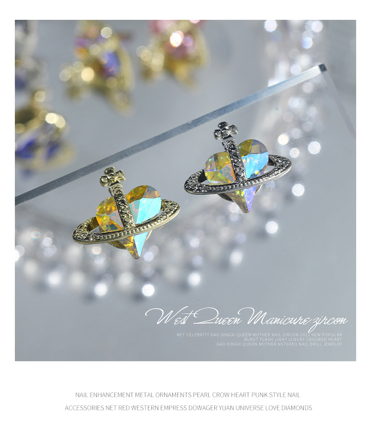 Wholesale of new Western Queen Alloy Crystal K9 nail art accessories with diamond inlays, a popular online celebrity nail accessory pic 8