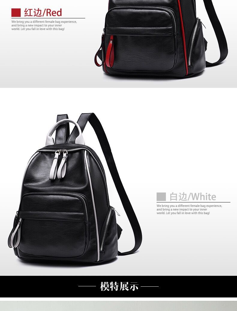 A 2021 new soft pu trendy backpack for girls, a Korean-style schoolbag for girls, a versatile backpack for travel and leisure pic 12