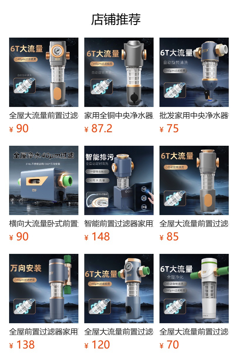 全屋大流量前置过滤器家用全自动清洗反冲洗水龙头中央净水器详情11