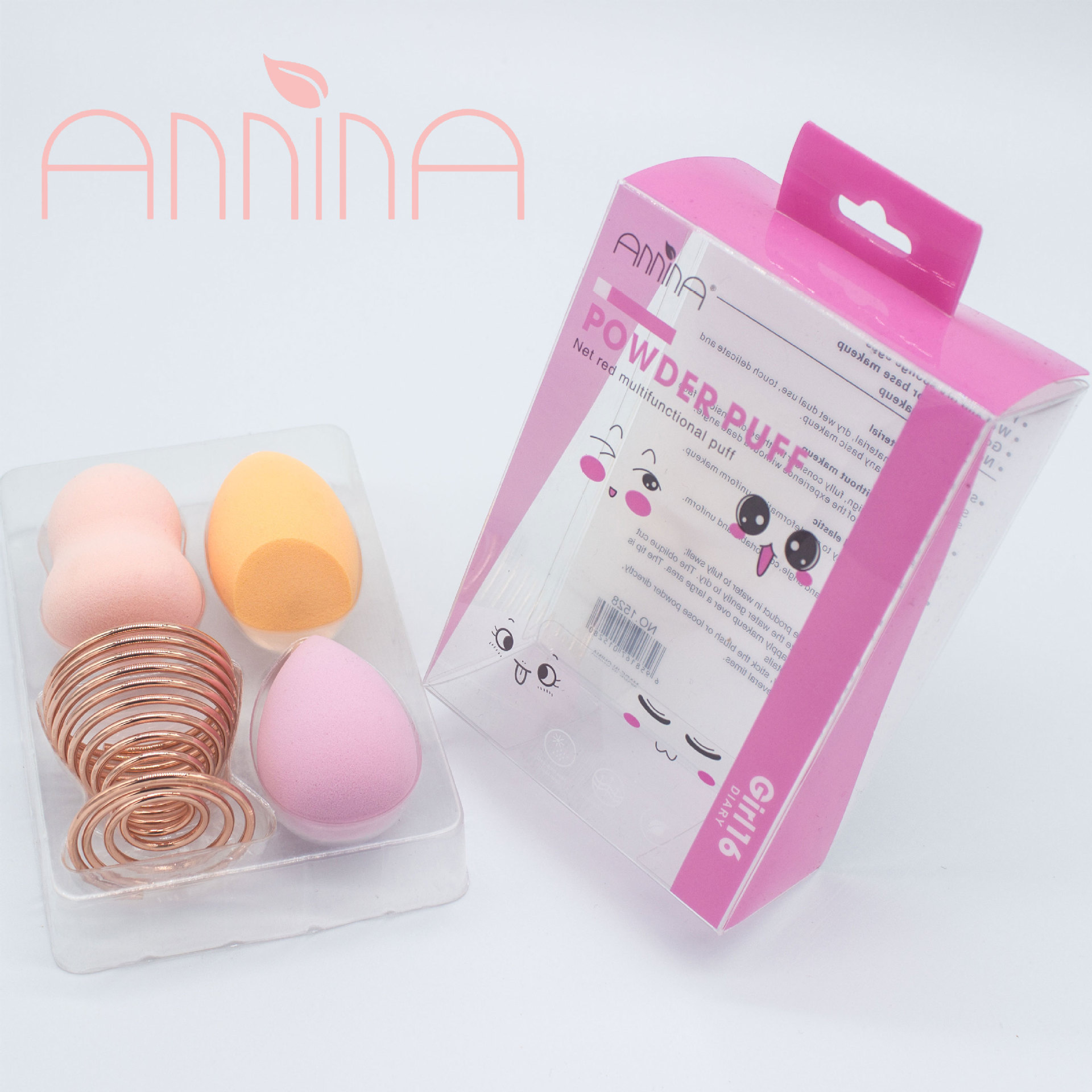 In stock: Gourd water drop diagonal cut powder puff, dry and wet dual-purpose, makeup sponge, beauty egg set, soft and non-powdery powder puff pic 2