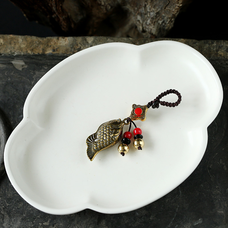 Pure copper has fish every year. Brass key chains, metal pendants, car accessories, male and female carp, car key pendants pic 9