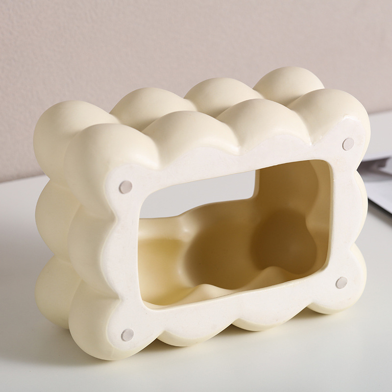 High-end and stylish ball tissue box, InS-style bedside tissue storage box, new niche minimalist ceramic paper tissue box, high appearance level, cute ball tissue box, high-end and light luxury living room coffee table, napkin decoration, tissue box for home use pic 16
