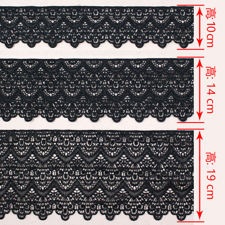 Thickened embroidered water-soluble wide-edge polyester lace trim, skirt hem, hem accessory, and fabric lace pic 2