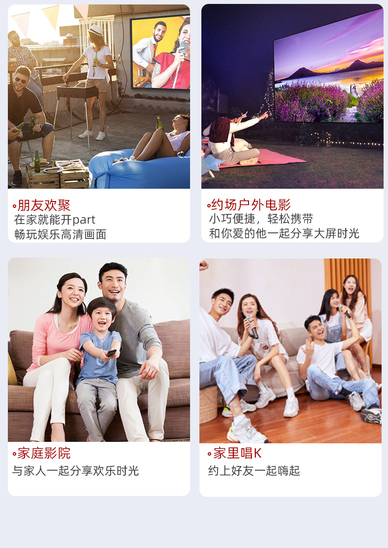新款H90微型迷你投影仪家用LED便携式小型投影机高清1080P详情6