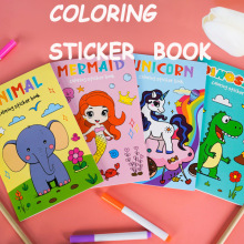 跨境亚马逊儿童贴纸书3-6岁手工diy恐龙拼图贴画书早教玩具贴纸本详情6