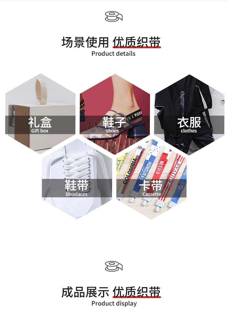 现货白胚热转印织带 热升华印花手机工作证挂绳 服装箱包辅料批发详情8