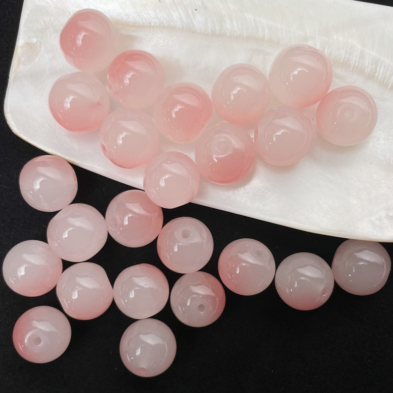 现货6 8 10mm双色玻璃珠子散珠手工diy手串配件批发项链饰品材料详情10