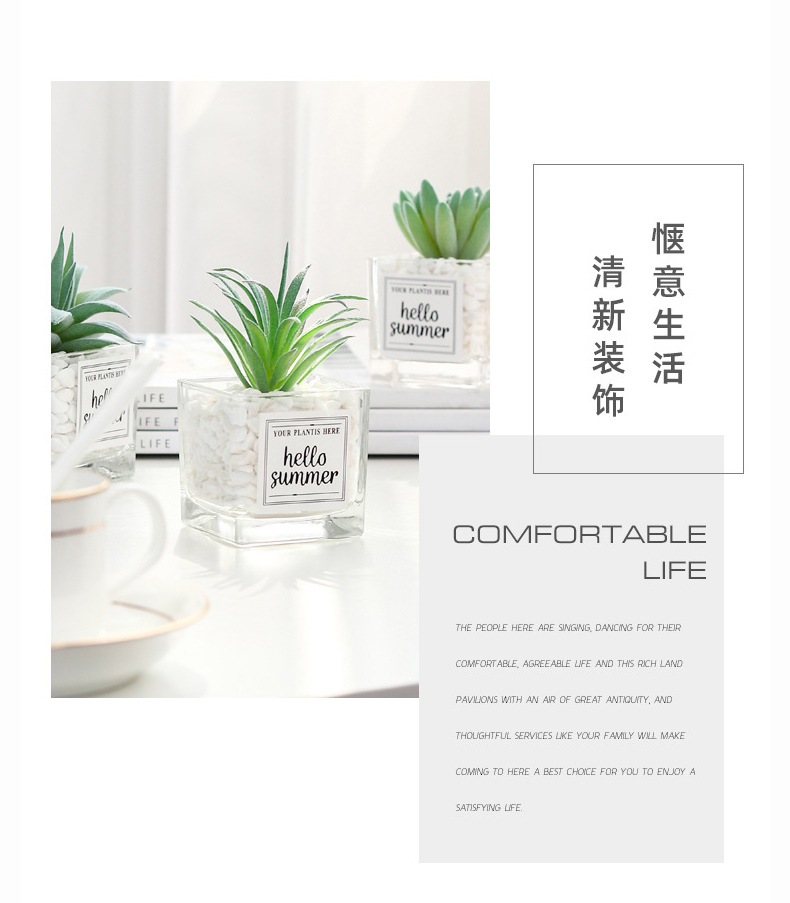 北欧绿植物仙人掌多肉假花装饰摆件客厅摆设办公室桌面小盆栽详情8