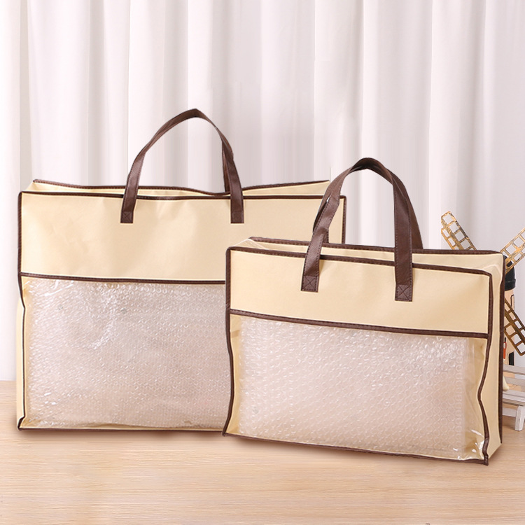 Non-woven fabric home textile zipper bags, transparent PVC non-woven fabric bags wholesale, quilt packaging bags customized - printing factory pic 10