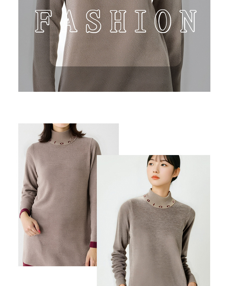 半高领做旧针织毛衣运动连衣裙高街宽松外搭针织衫详情7