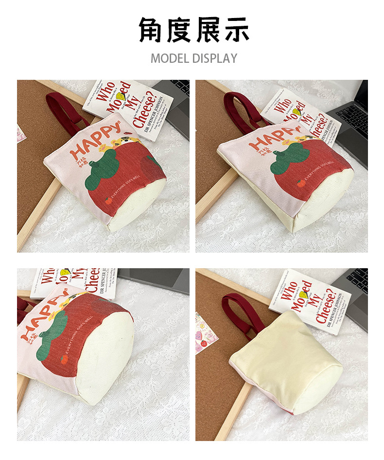Pintura al óleo viento bolsa de mano linda impresión de un hombro bolsa portátil exterior cartoon student canvas bag al por mayor pic 10