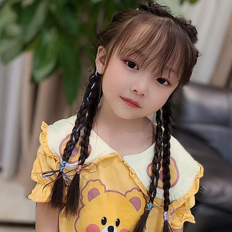 女童加粗银丝闪粉彩绳闪亮七彩渐变编发绳舞台表演彩虹色甜酷发饰详情12