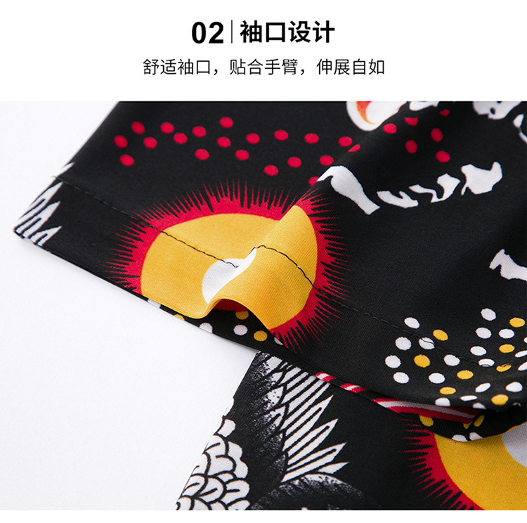 Мужчина средних лет, рубашка с короткими рукавами, шелковистый хлопок для проветривания, папа, шёлковая вата с полузапончатыми печатями pic 14