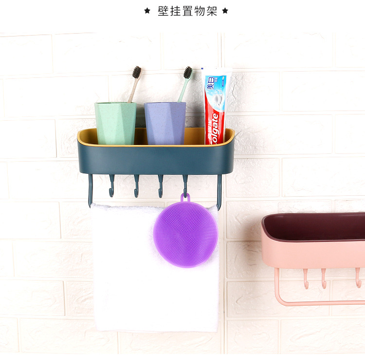Powerful, seamless, non-drilling, water-draining storage rack, multi-functional hook storage rack, bathroom, toilet and kitchen storage rack pic 11