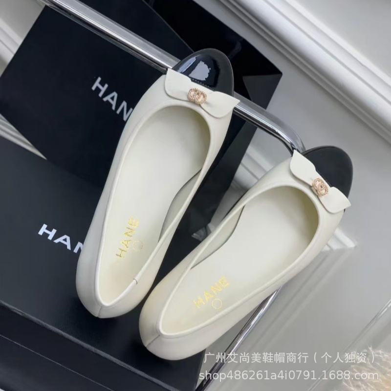 小香风蝴蝶结芭蕾舞鞋2024年新款低跟真皮拼色浅口圆头气质单鞋女详情22