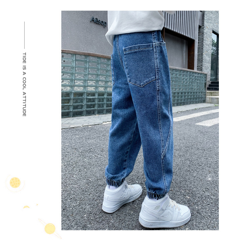 Chico jeans otoño invierno nuevo 2022 niño medio grande pantalones casuales marca de moda pantalones rectos pantalones niños wholesale pic 10