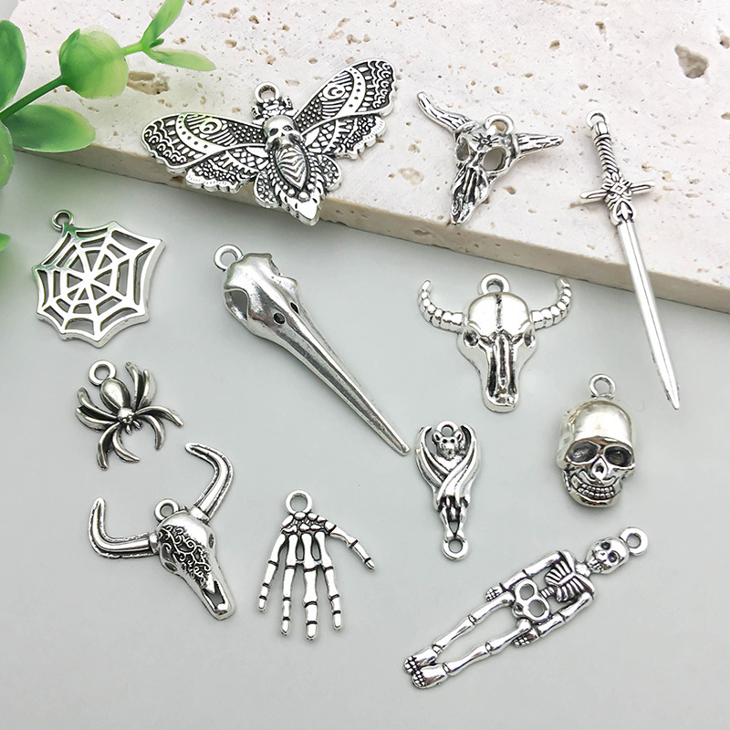 1 new Halloween series retro-style skull skeleton accessory diy self-made jewelry accessory pic 10