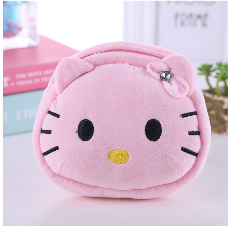 可爱卡通动物斜跨儿童单肩斜挎包 小汉堡包毛绒硬币钥匙小背包详情2