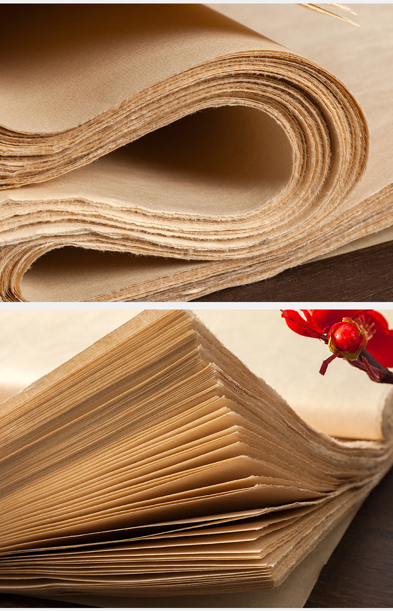 Thickened antique rough-edge paper without grids, four-foot, three-foot and six-foot practice paper for calligraphy and traditional Chinese painting beginners and students pic 13