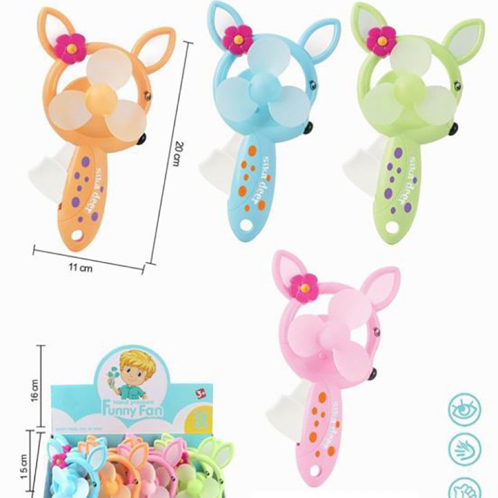 Sika deer hand-pressing fan Mini cartoon hand-pressing fan creative hand-pressing cute animal fan toy pic 3