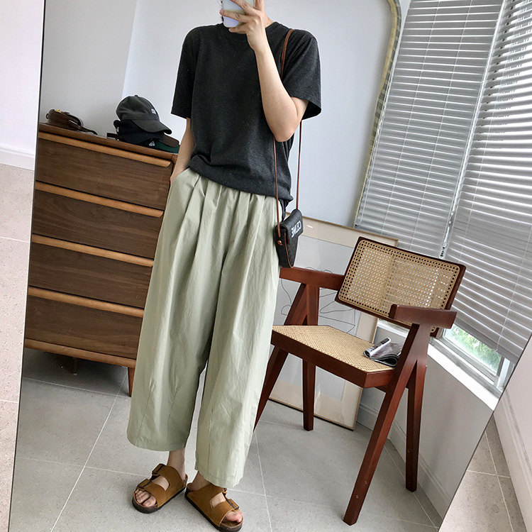 巨百搭轻薄透气酵洗棉小个子奶奶裤九分宽松显瘦休闲裤女夏季薄款详情5