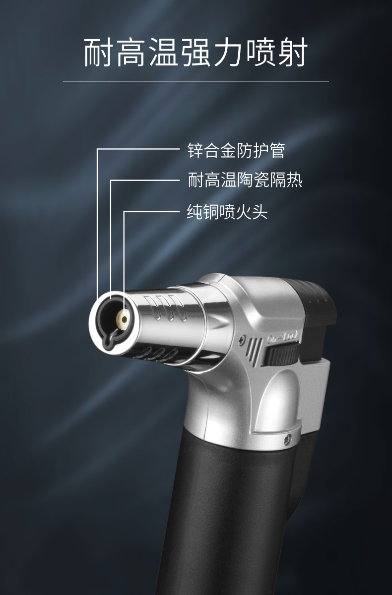 Simple lighters, windproof wholesale, mini direct injection high-temperature welding gun, moxibustion, personalized inflatable metal spray gun, flamester pic 7