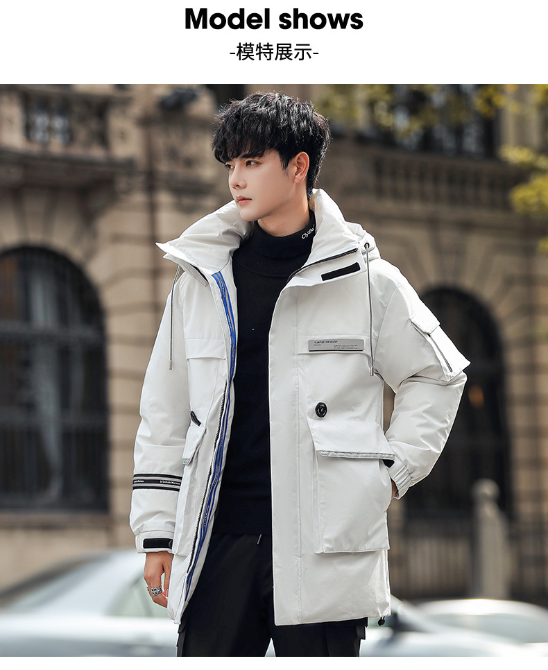 工装羽绒服男中长款2022年冬季新款男士保暖外套百搭男装潮牌上衣详情11