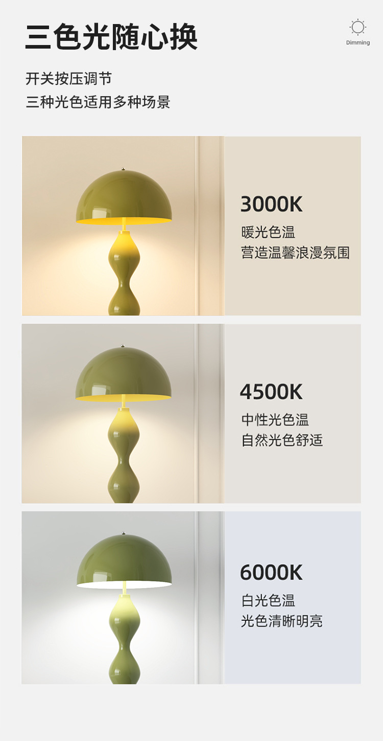 Mid-style mushroom floor lamp, Nordic simple cream style living room sofa beside exhibition hall designer style decorative lamp pic 4