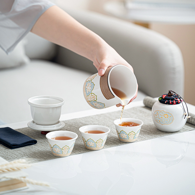 Travel tea sets, portable kung Fu tea sets, small sets, outdoor tea POTS, quick tea cups, business gifts for festivals pic 18