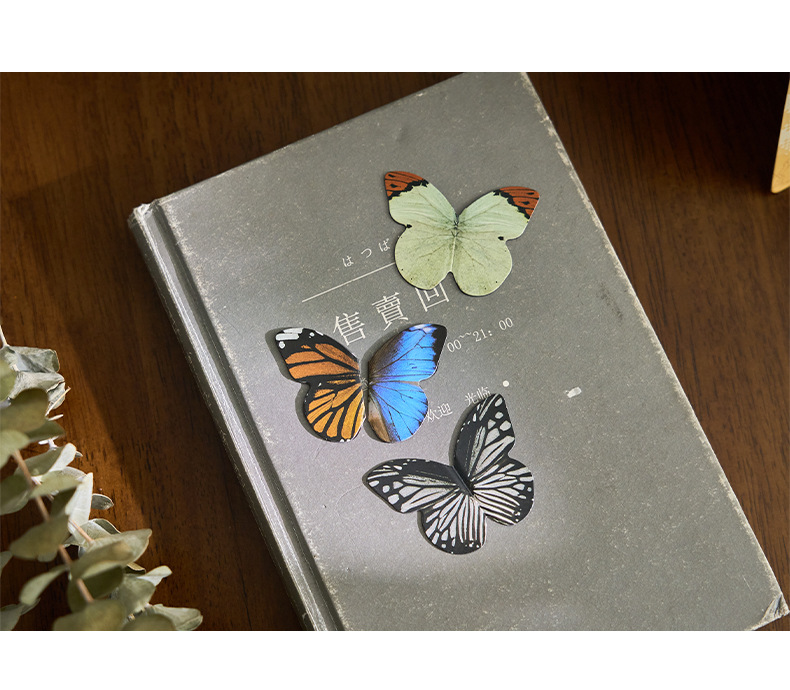 Zao Mo Magnetic Bookmark Flying Flower Butterfly Shadow Series: 4 Types of Chinese-style reading Bookmarks and Ancient-style butterfly DIY Decorative Book holders pic 15