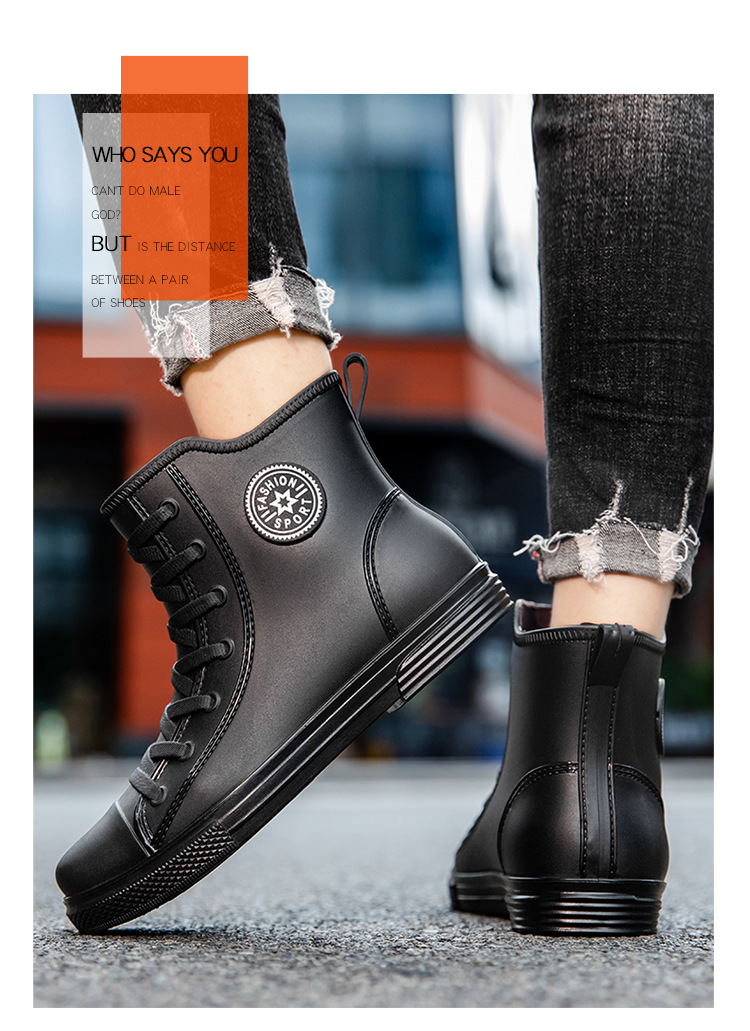 雨鞋男款中筒雨靴时尚低筒水鞋防滑防水短筒男士轻便加厚橡胶耐磨详情6