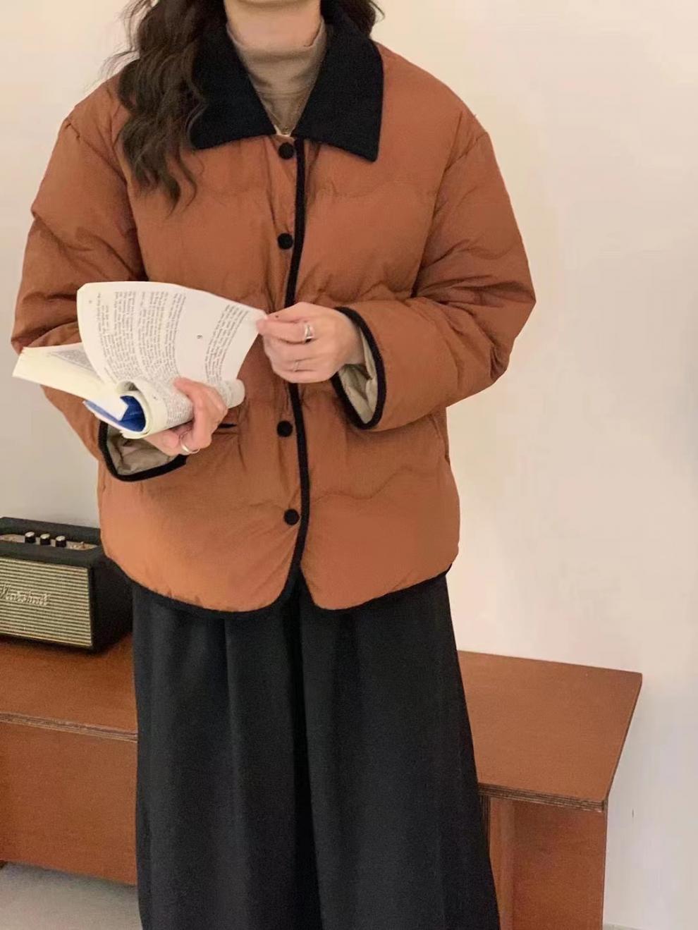 Lapel Dongdaemun light down cotton-padded jacket for women, short chanel-style cotton-padded jacket, casual coat for winter pic 23