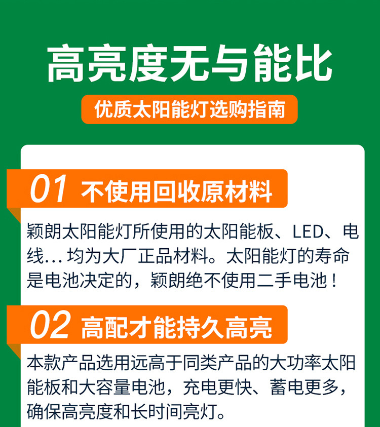 Solar floodlights, led courtyard outdoor camping site waterproof, new rural ultra-bright lighting floodlights pic 4