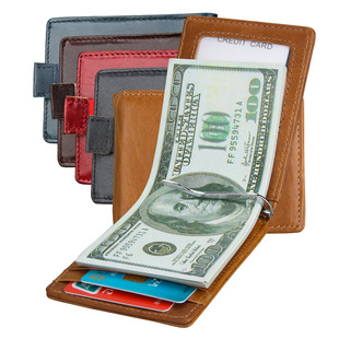 Factory direct sales, foreign trade bestsellers, RFID anti-theft brush genuine leather US dollar bag, small and mini US dollar wallet from Europe and America pic 9