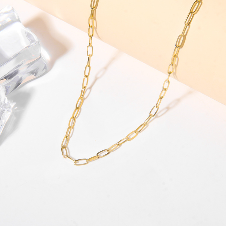 Oval chain, DIY jewelry bracelet, semi-finished accessory, pendant, chain, 18K vacuum electroplated pic 8