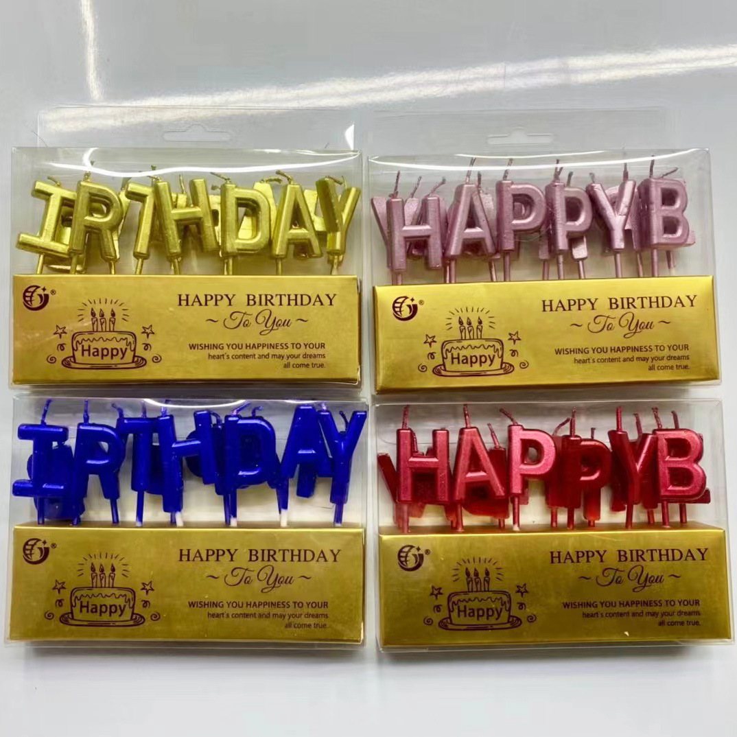 Happy birthday Creative English letter cake candle decoration candle pic 1