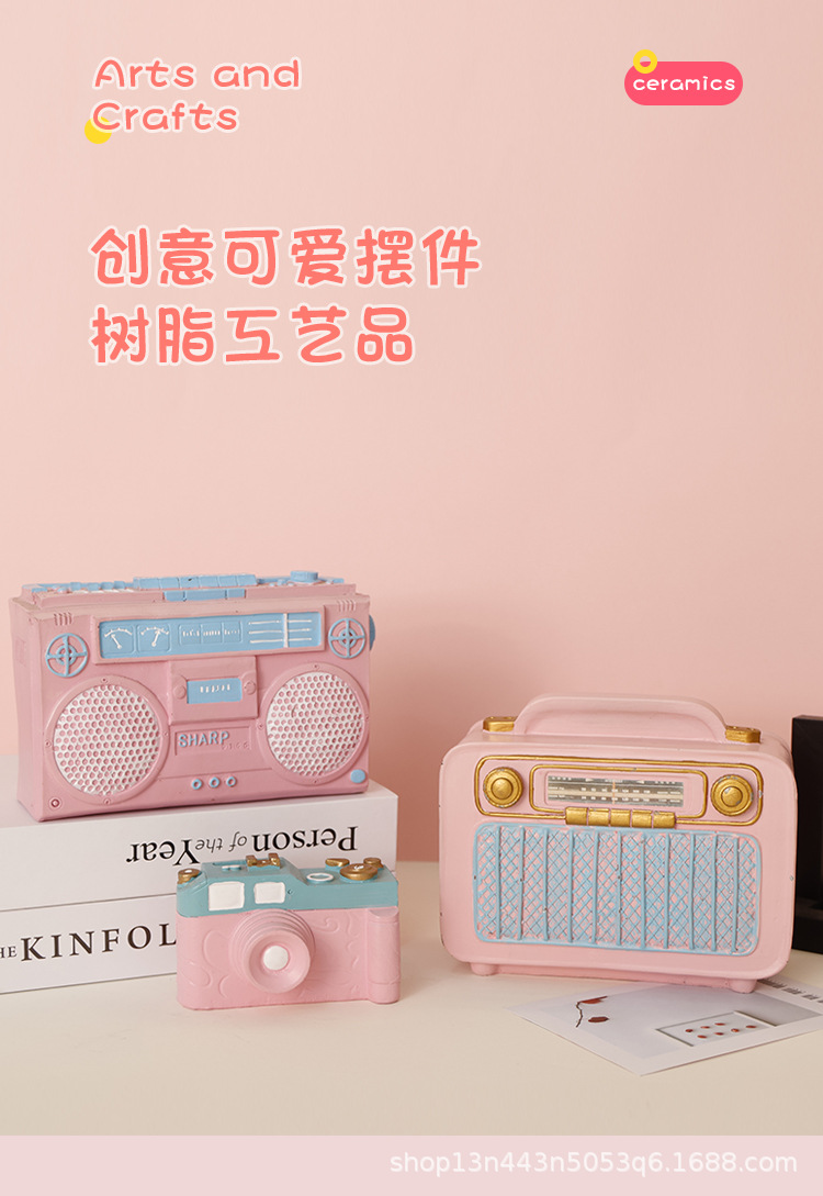 复古少女心照相机造型摆件树脂卧室桌面装饰工艺品创意家居礼品详情1