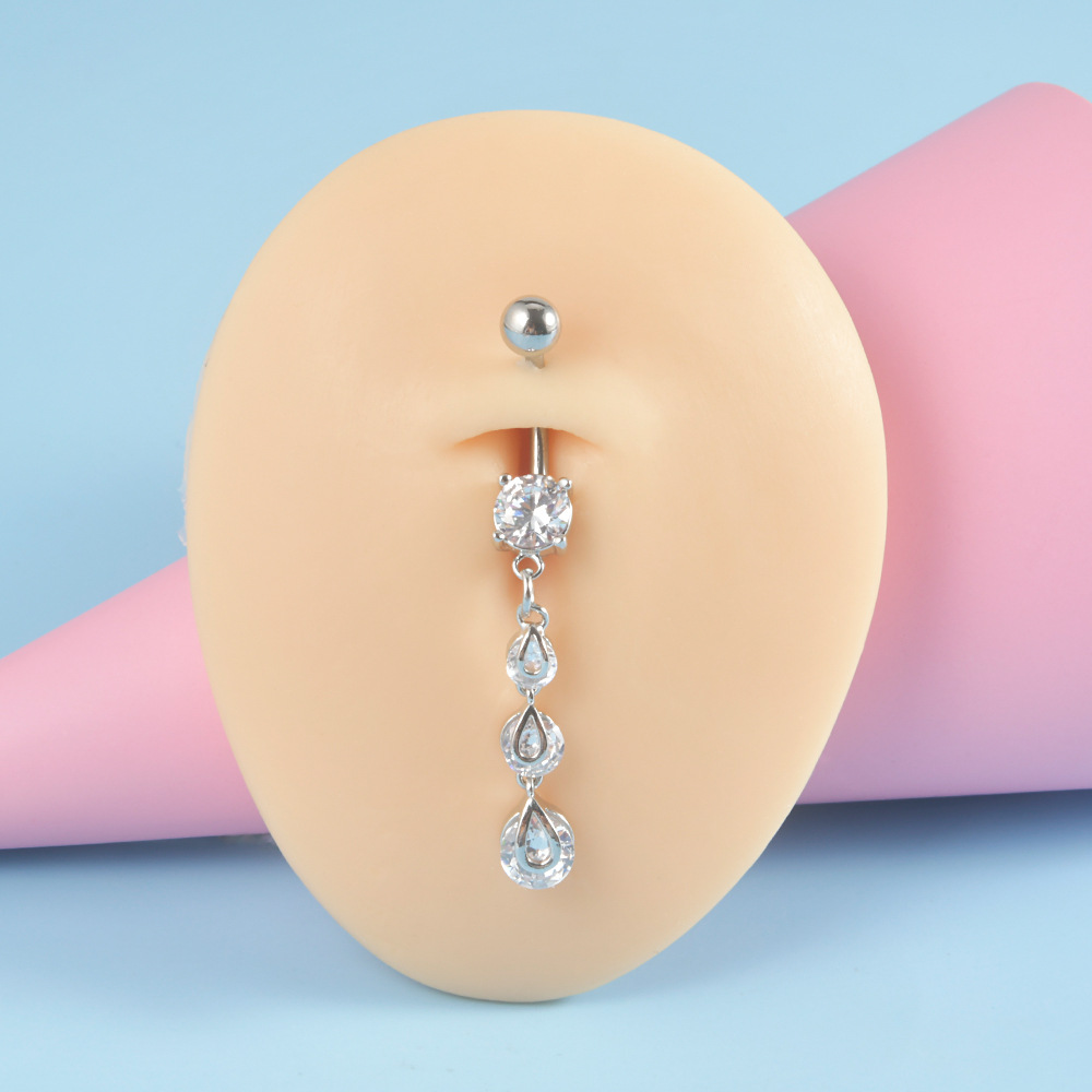 跨境潮流心形锆石穿刺饰品蝴蝶蛇形肚脐环十字架吊坠肚脐钉详情17