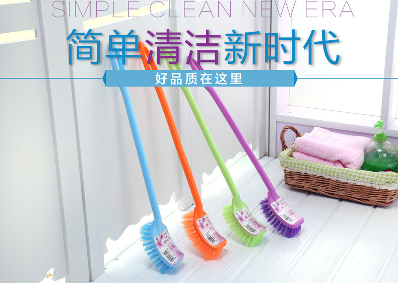 Factory direct supply of plastic long-handled cleaning brushes, no blind spots, toilet brushes, toilet brushes, household utensils wholesale pic 8