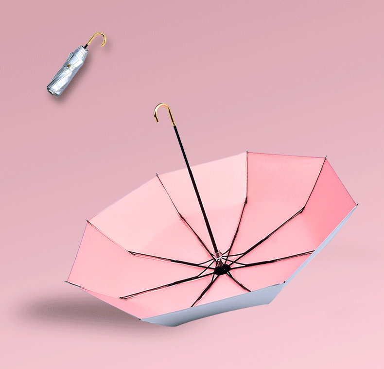 高颜值晴雨两用太阳伞女防紫外线防风折叠钛银胶伞upf50+详情1