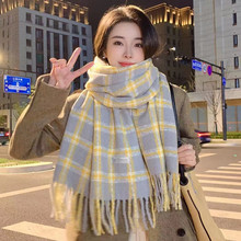 时尚英伦格子仿羊绒围巾儿童秋冬款男士情侣保暖披肩外贸围脖厂家详情19
