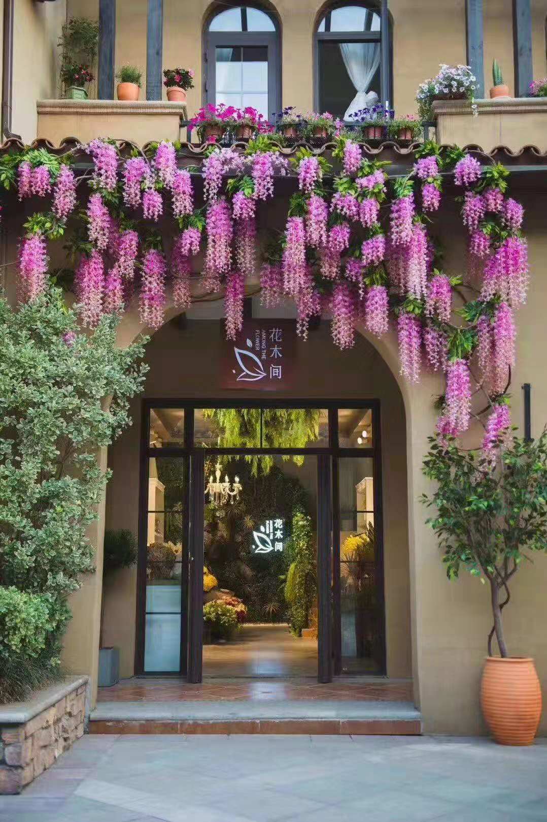 110CM simulated wisteria flower, simulated bean flower branch, bean flower strip, simulated wisteria hanging, simulated bean flower branch, wisteria strip pic 24