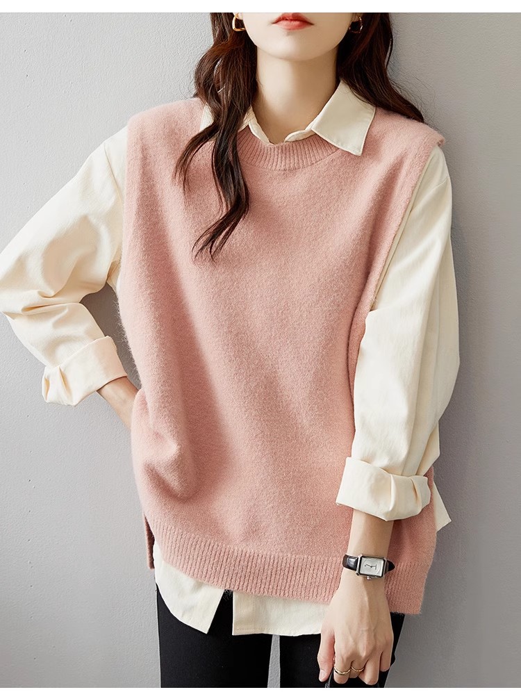 2024秋季纯色衬衫女休闲时尚百搭衬衣韩系通勤外套上衣详情23