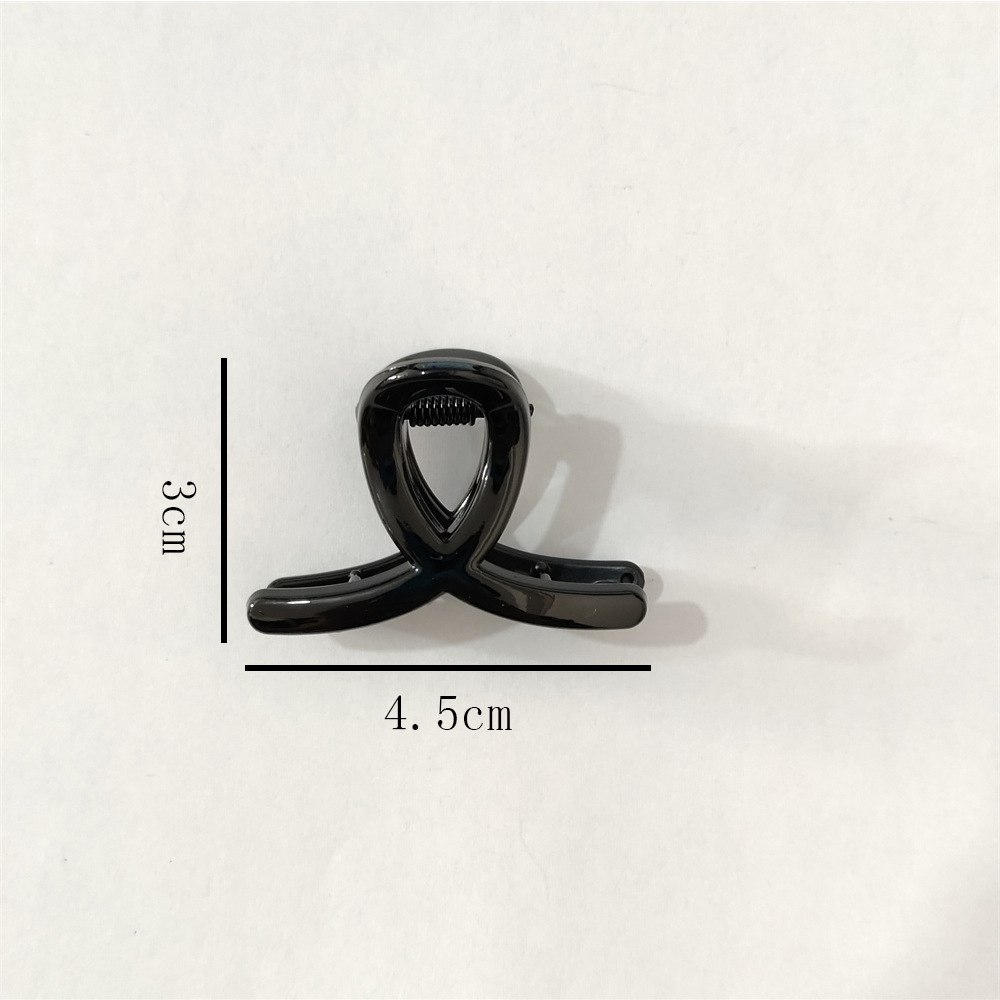 抖音黑色字母小抓夹底夹DIY发夹4cm刘海碎发夹现货花型领结形发抓详情4